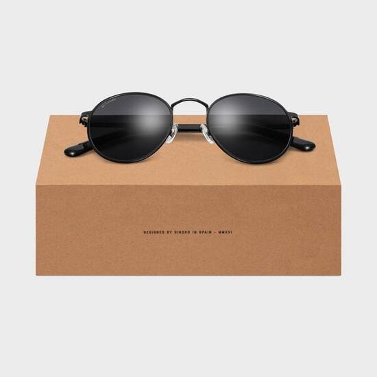 Lunettes de soleil rondes acier inox Lifestyle Homme et Femme The Tube Noir