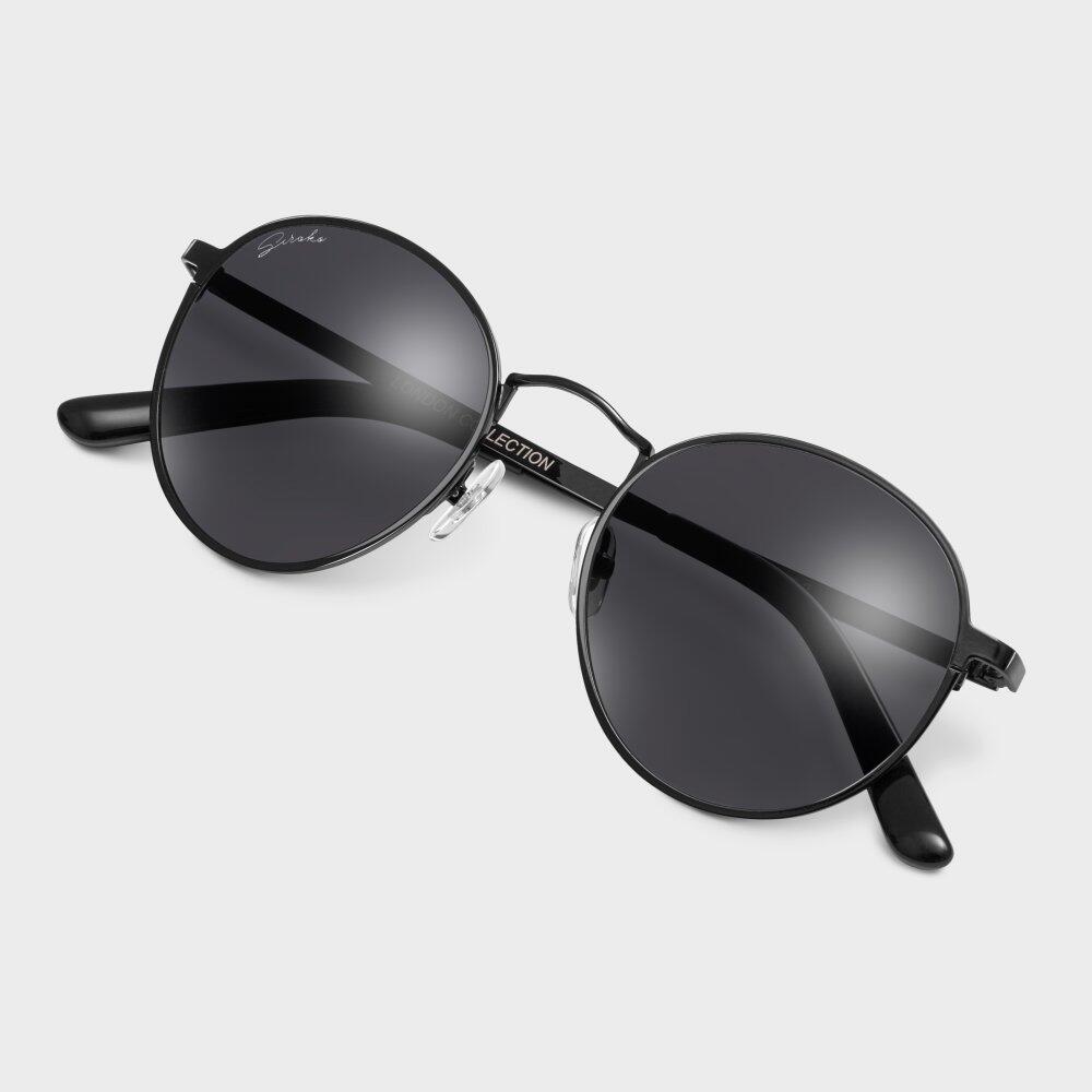 Men & Women Lifestyle Round stainless steel sunglasses The Tube Black 4/7
