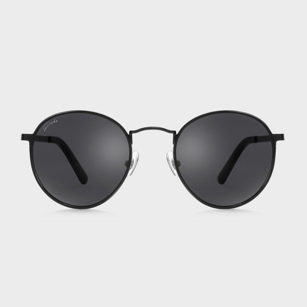 Men & Women Lifestyle Round stainless steel sunglasses The Tube Black 3/7