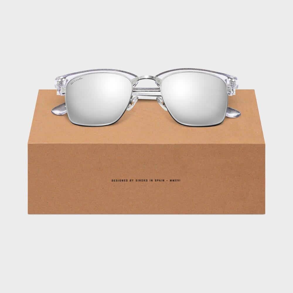 SIROKO Occhiali da sole alla moda acciaio inox Lifestyle Uomo e donna Skyline Bianco