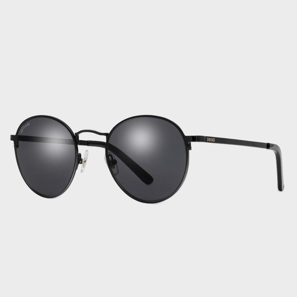 Men & Women Lifestyle Round stainless steel sunglasses The Tube Black 2/7