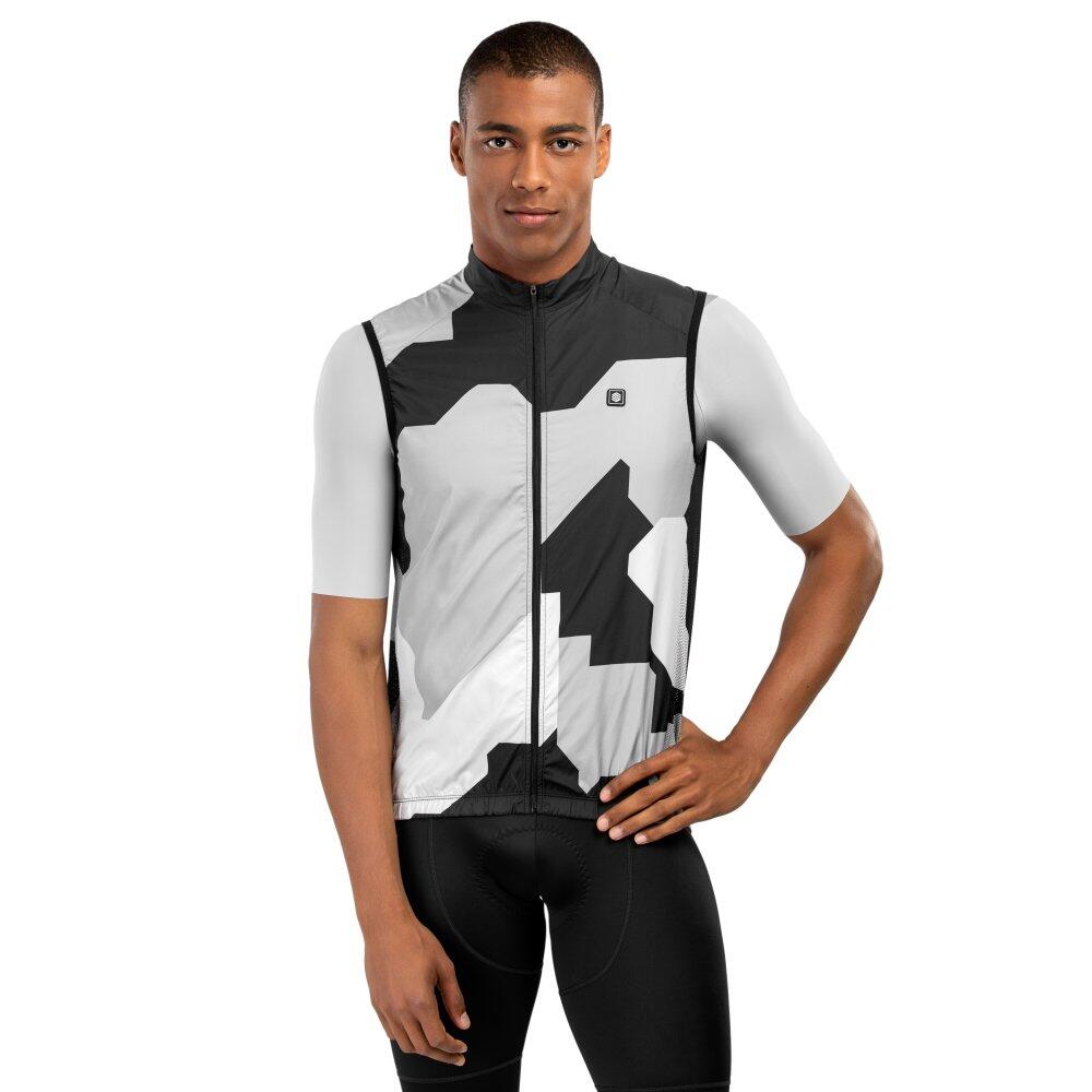 SIROKO Chaleco cortavientos ciclismo hombre V1 Crosswind Negro