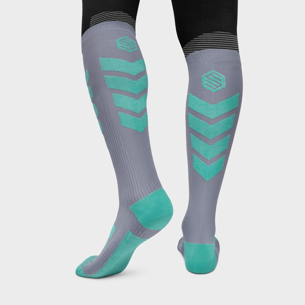 Meias para snowboard Desportos de inverno Homem e mulher Aoraki Crevasse Cinzent 2/7