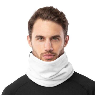 Heren en dames wintersport winter nekwarmer blunt white wit