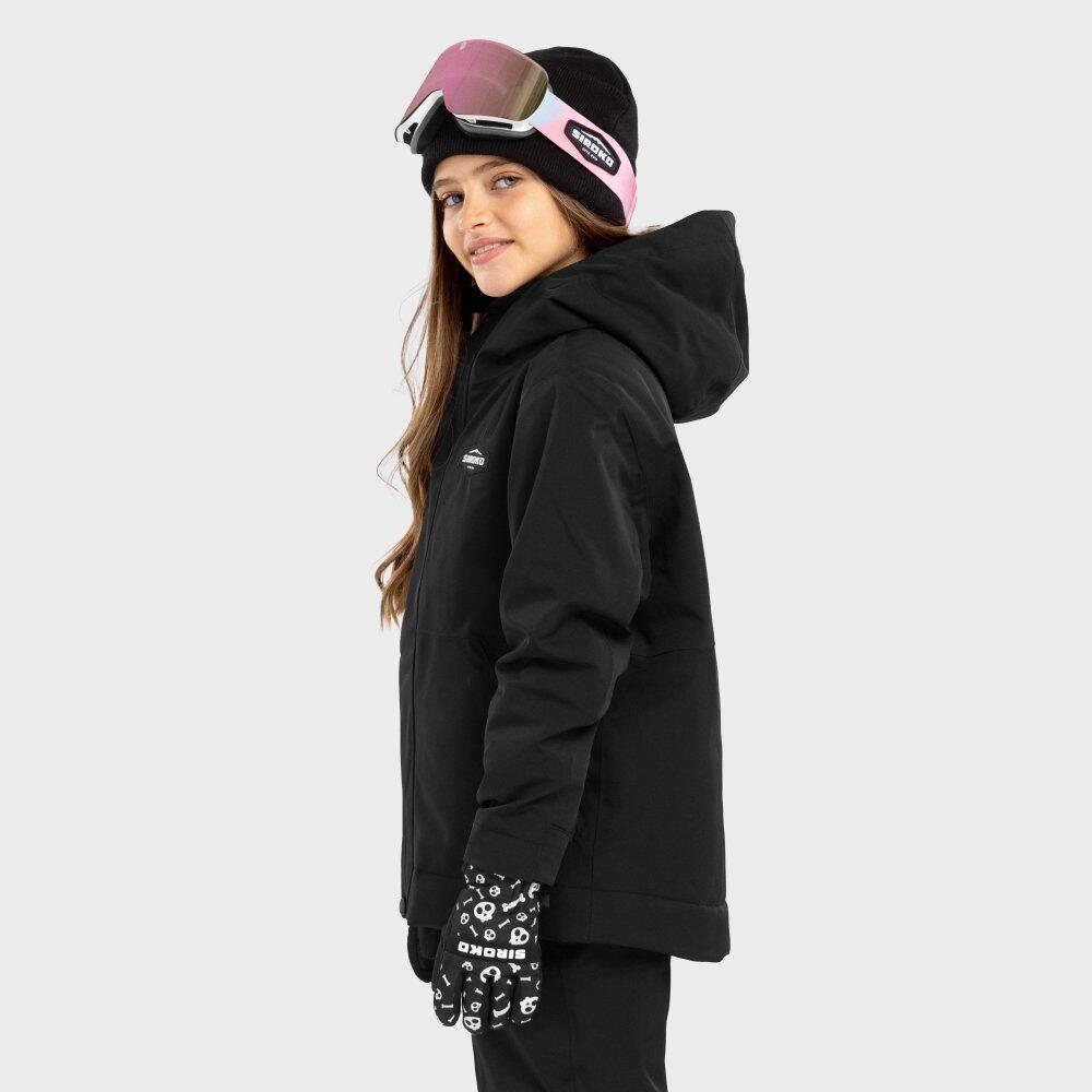 Kinder Wintersport Snowboardjacke für Mädchen KW1-G Rebel Schwarz 3/7