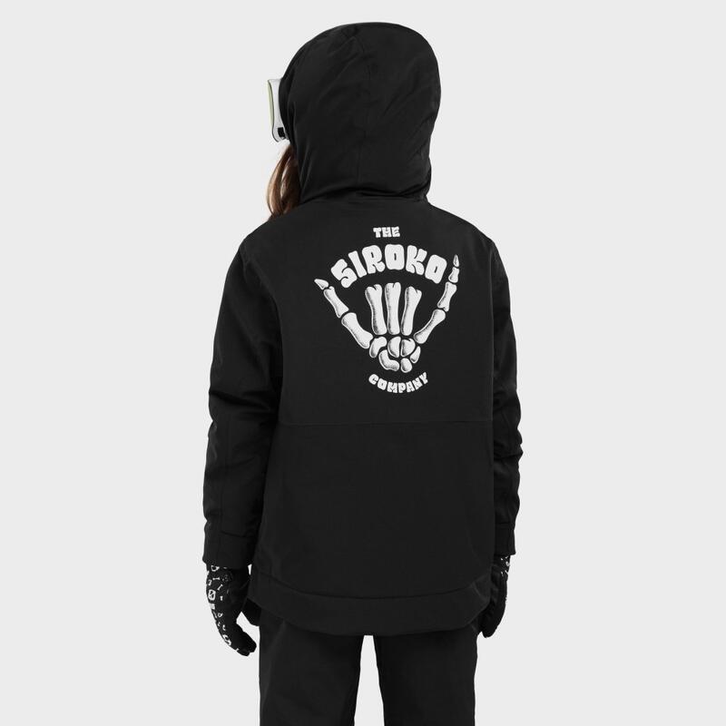 Geacă de snowboard pentru fete KW1-G Rebel Negru