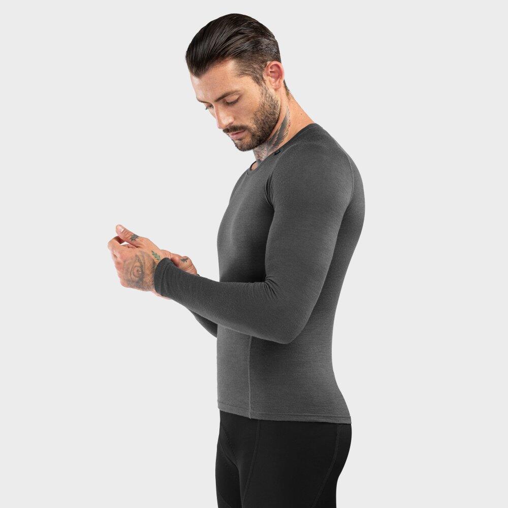 Herren Radsport fahrradbaselayer aus wolle für SRX Compact Grau 4/7