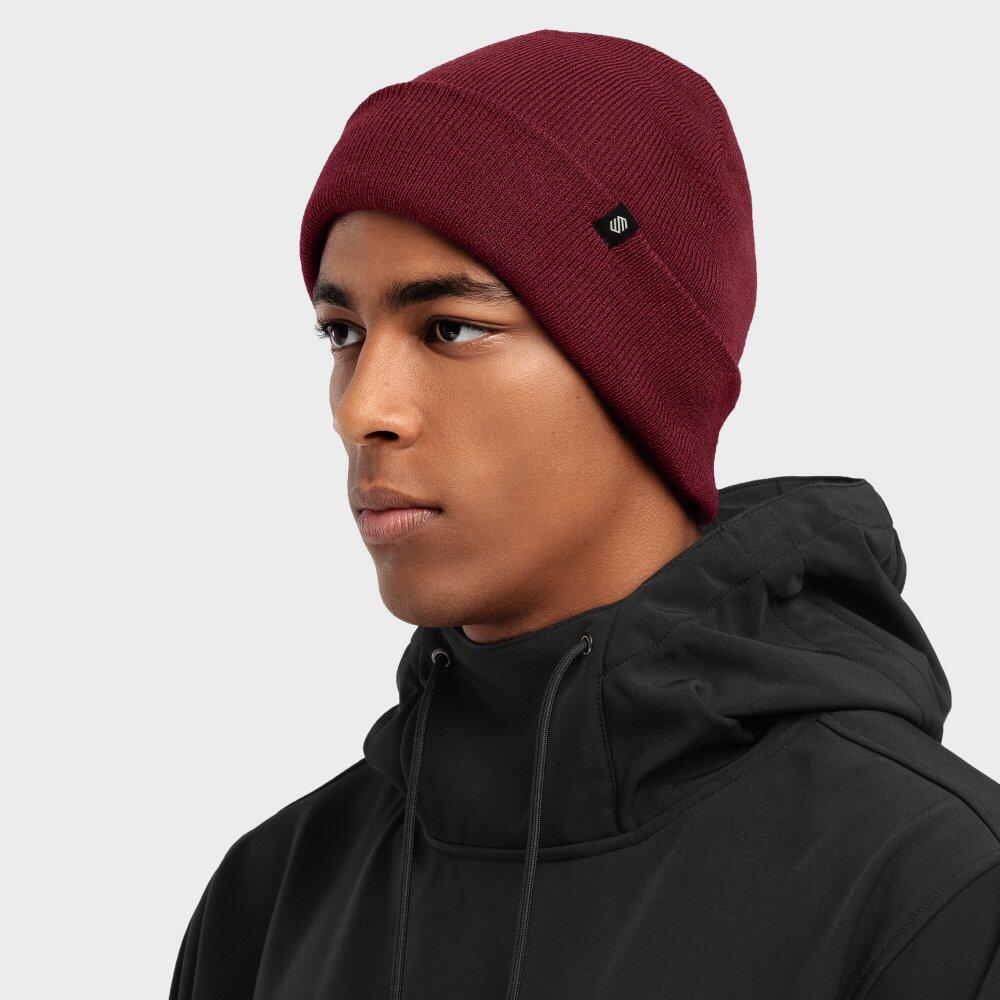 Heren en Dames Wintersport Wintermuts Snowflake Maroon Bordeaux 4/7