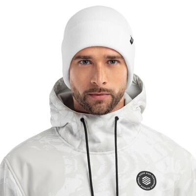 Heren en dames wintersport wintermuts snowflake white wit