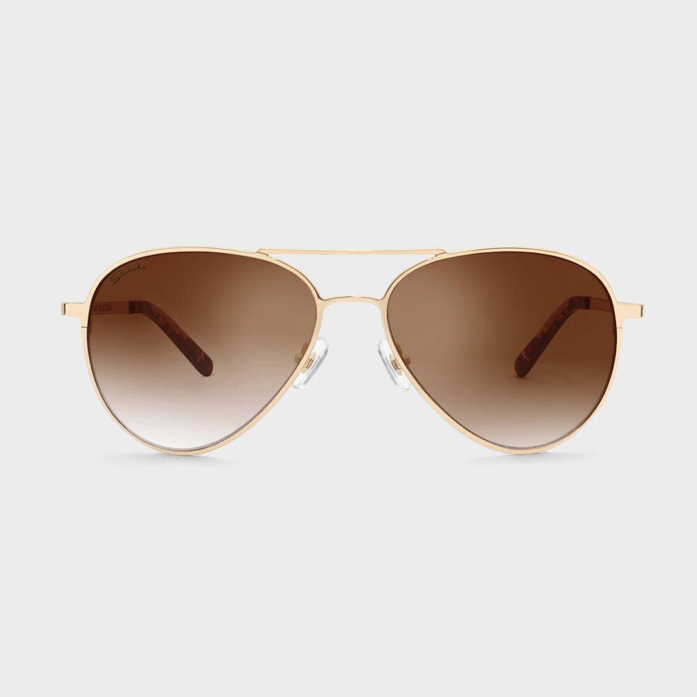 Herren und Damen Lifestyle Pilotenbrille aus Edelstahl Sempione Braun 2/7