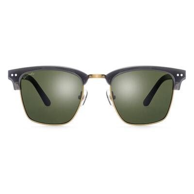 Heren en dames lifestyle fashion zonnebril van roestvrij staal hudson zwart