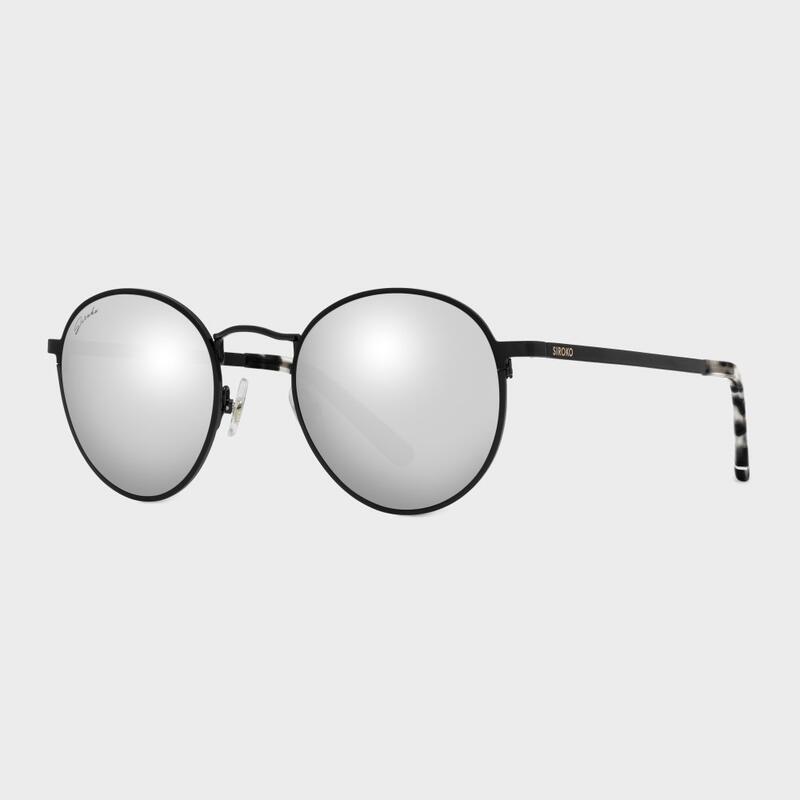 Ochelari de soare rotunzi din oțel inoxidabil Notting Hill Negru