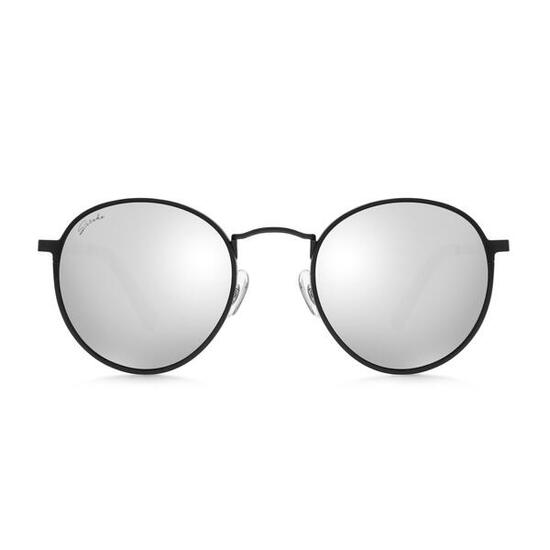 Lunettes de soleil rondes acier inox Lifestyle Homme et Femme Notting Hill Noir