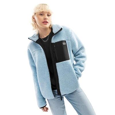Dames lifestyle sherpa jas azure-w blauw