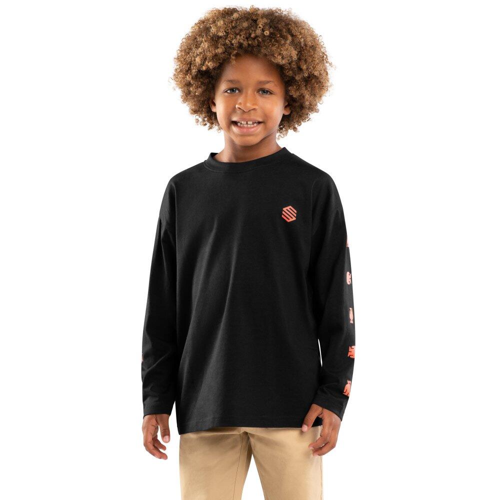 SIROKO Kids Lifestyle Boys’ long sleeve cotton T-shirt Buzz Black