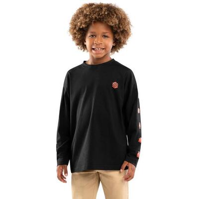Kinderen lifestyle katoenen t-shirt met lange mouwen jongens buzz zwart