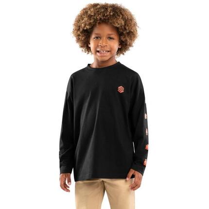 T-shirt coton manches longues garçon Lifestyle Enfants Buzz Noir