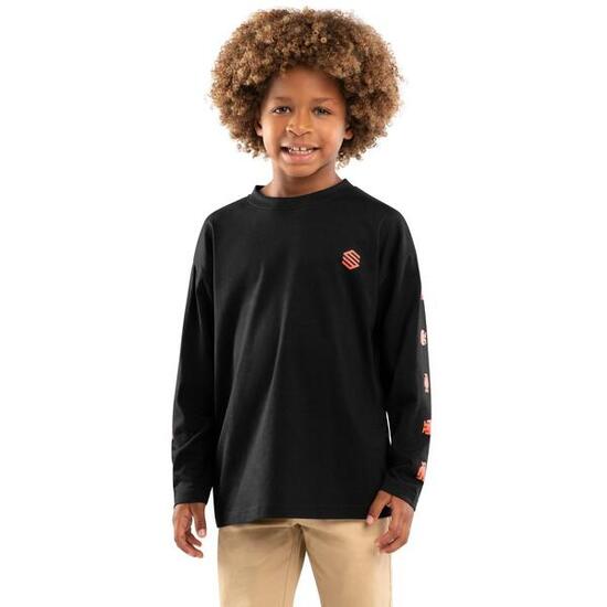 T-shirt coton manches longues garçon Lifestyle Enfants Buzz Noir
