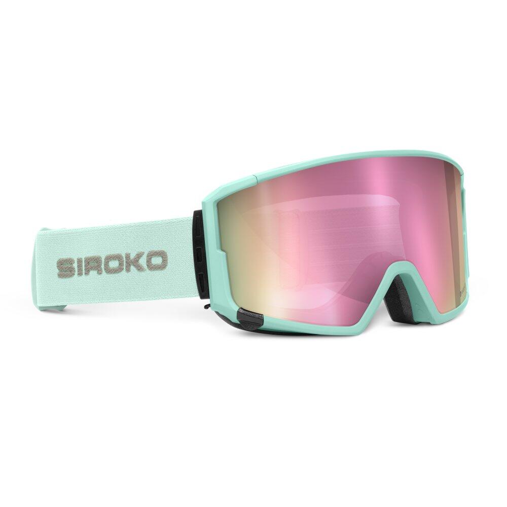 SIROKO Maschera da sci e snowboard Sport invernali Uomo e donna G3 Gulmarg Verde