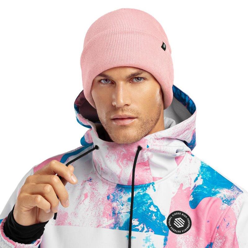 Bonnet hiver Sports d'hiver Homme et Femme Snowflake Pink Rose Bonbon