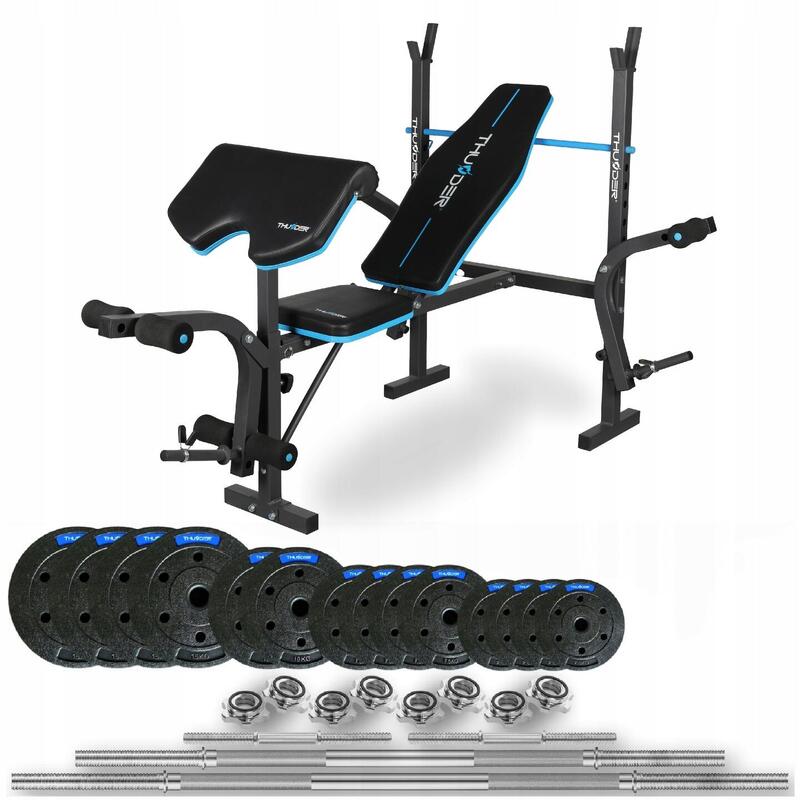 Zestaw kulturystyczny Thunder SET-VIGOR-A-08-120KG z ławką