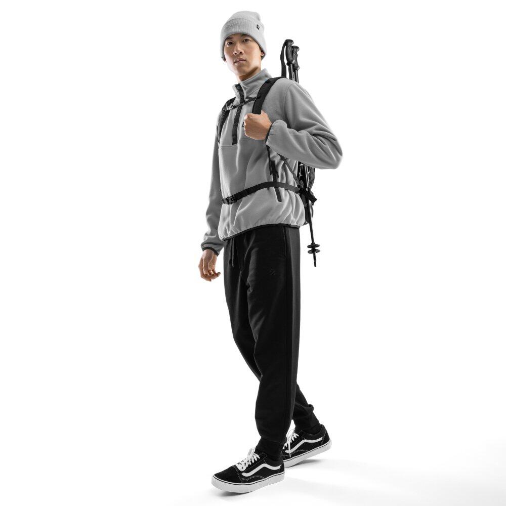 Camisola polar grossa com meio fecho para homem Desportos de inverno Koli Cinzen 3/8