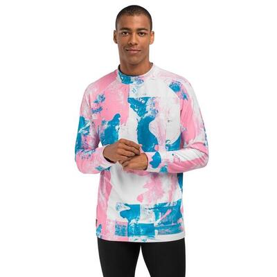 Heren wintersport thermisch ondershirt slush watercolor kauwgom roze