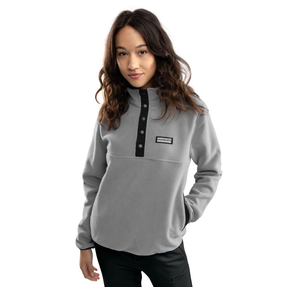 SIROKO Dames Wintersport dikke fleece half-snap trui Koli-W Grijs