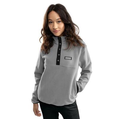 Dames wintersport dikke fleece half-snap trui koli-w grijs