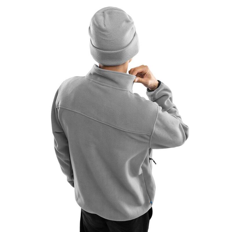 Pulover gros din fleece pentru bărbați, cu jumătate de nasturi Koli Gri