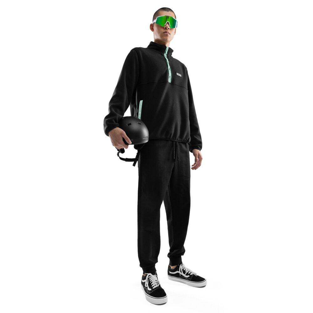 Camisola polar grossa com meio fecho para homem Desportos de inverno Stowe Preto 3/7