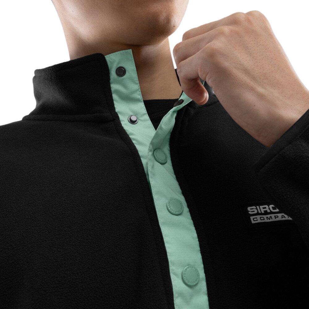 Camisola polar grossa com meio fecho para homem Desportos de inverno Stowe Preto 4/7