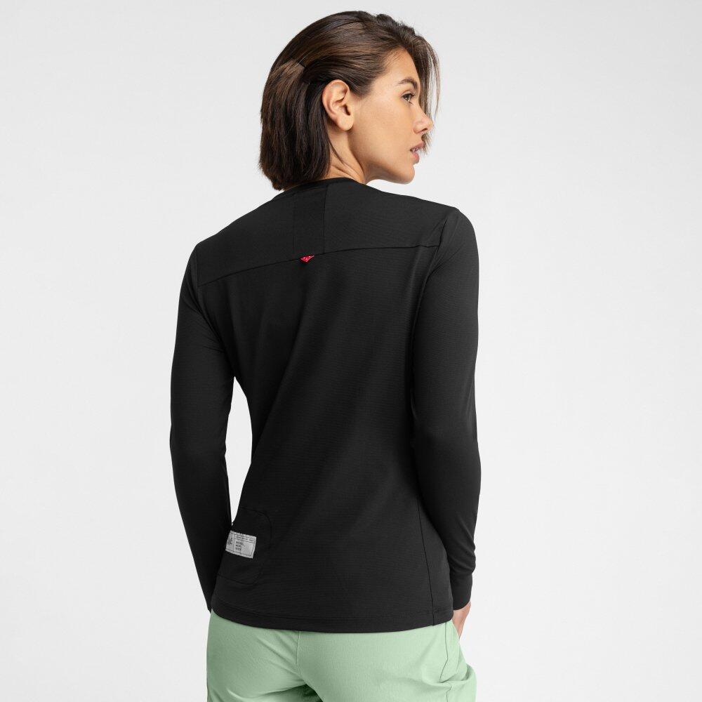 Camiseta de gravel manga larga mujer ciclismo Alder Negro 2/8