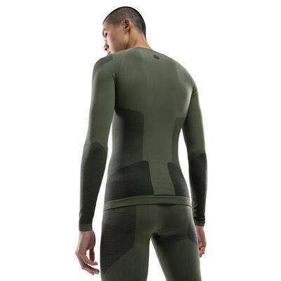 Heren wintersport compressie shirt pretzel groen