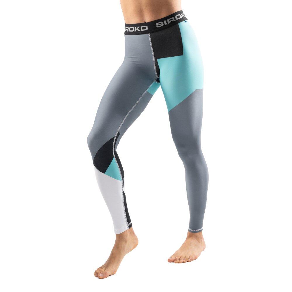 Women Winter sports thermal base layer pants Ether Turquoise