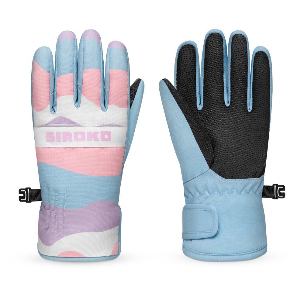 SIROKO Guantes térmicos esquí niños esquí y nieve Niños y Niñas Bubbles Multicolo