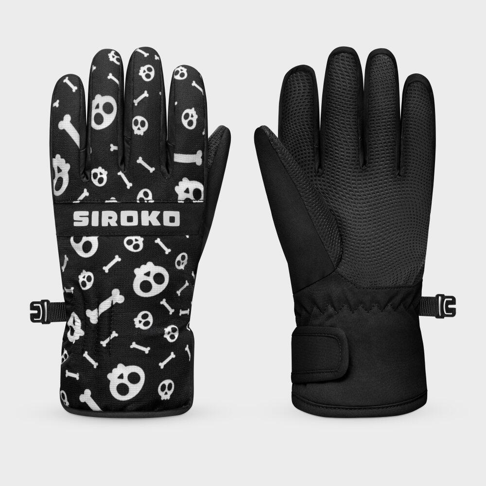 Gants thermiques snowboard et ski enfant Sports d'hiver Enfants Skull Noir 3/7
