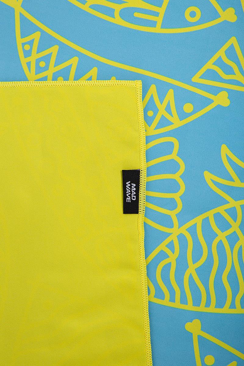 Serviette en microfibre Mad Wave grand format - Poissons - Bleu azur 4/4