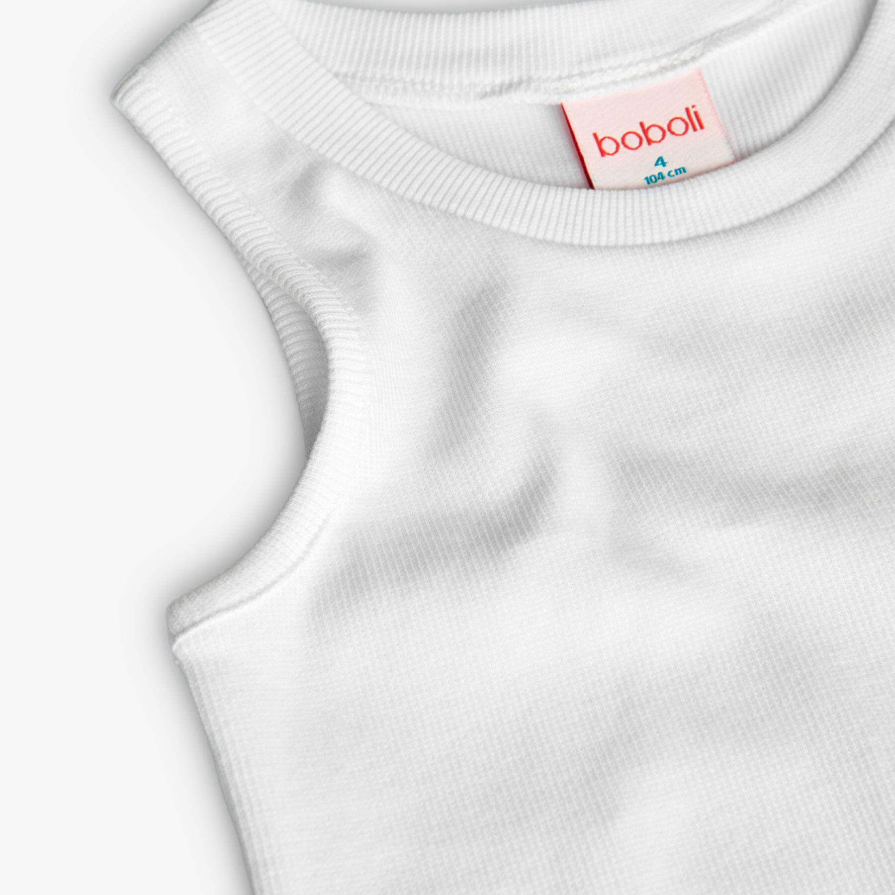 Camiseta Gimnasia Niña Boboli Blanco 3/4