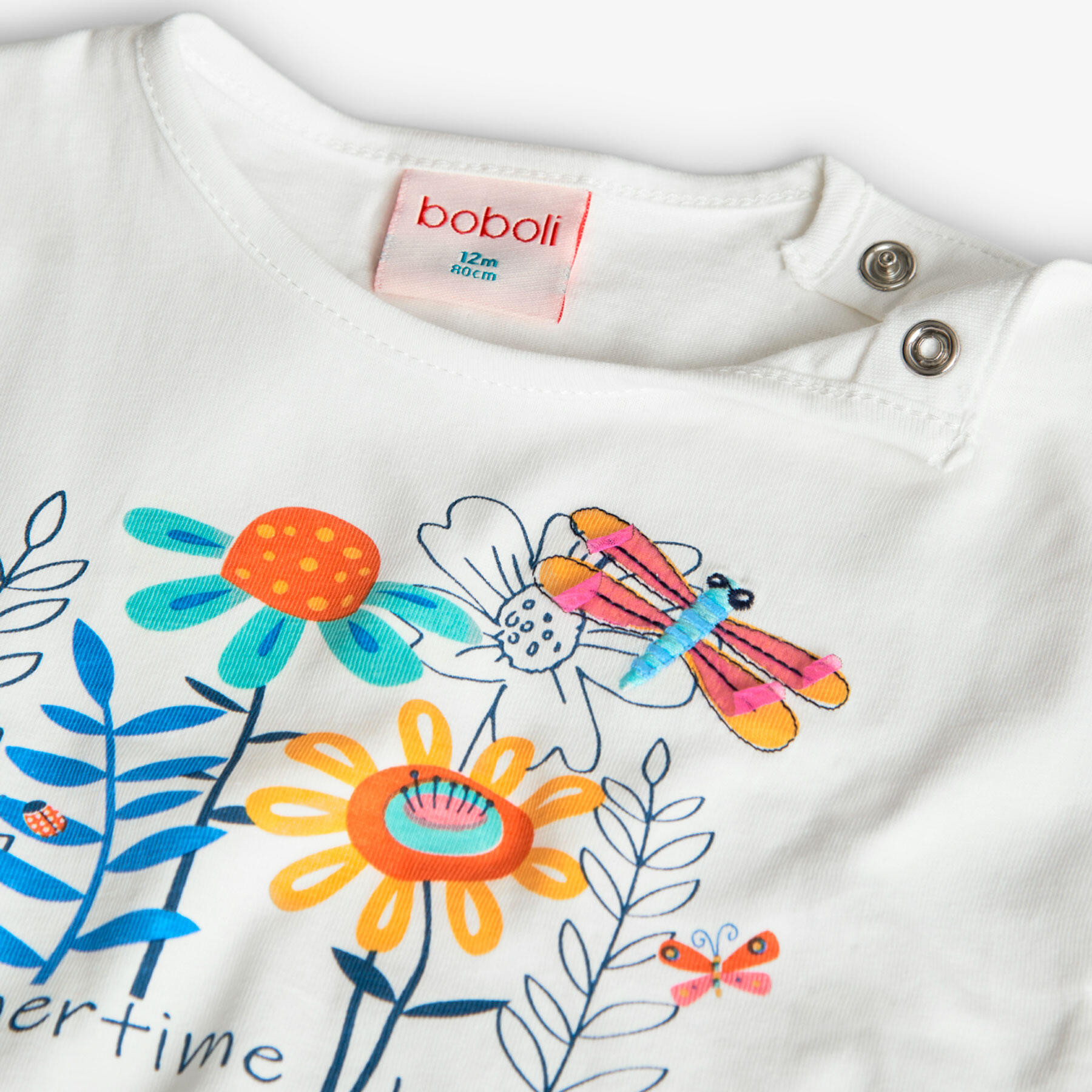 Camiseta Gimnasia Niña Boboli Blanco 3/4