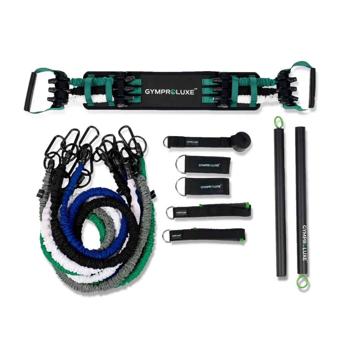 GYMPROLUXE Full Resistance Set with Accessories for Home Gym 90KG Resistance Band