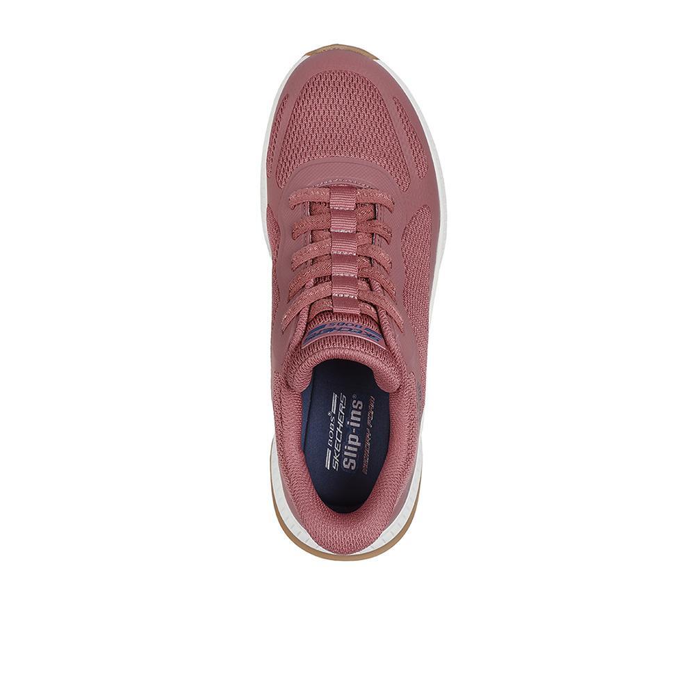 Tênis rosas do Skechers Women's Bobs Squad 4 Look Clássico 3/5