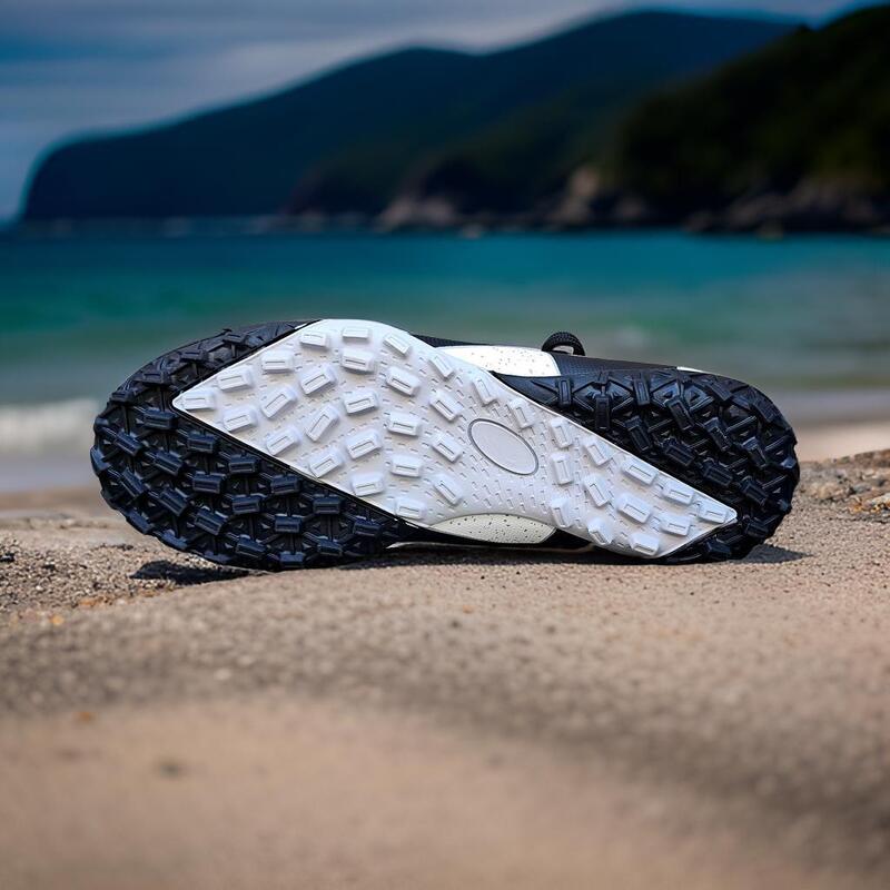 Ghete fotbal copii Sky Wing 9838 cu glezna cusute pentru teren sintetic negru 35