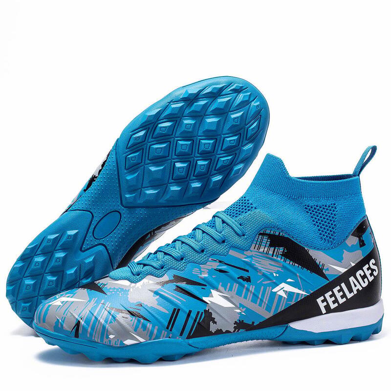 Ghete de fotbal MBrands, 8.4 cu glezna pentru teren sintetic, albastru 36