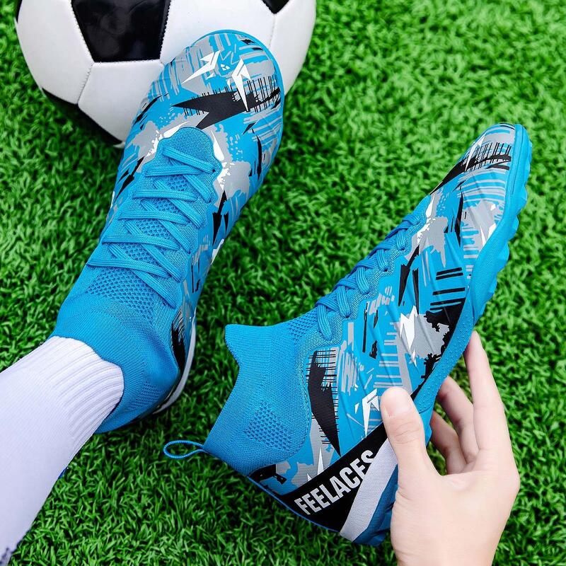 Ghete de fotbal MBrands, 8.4 cu glezna pentru teren sintetic, albastru 36