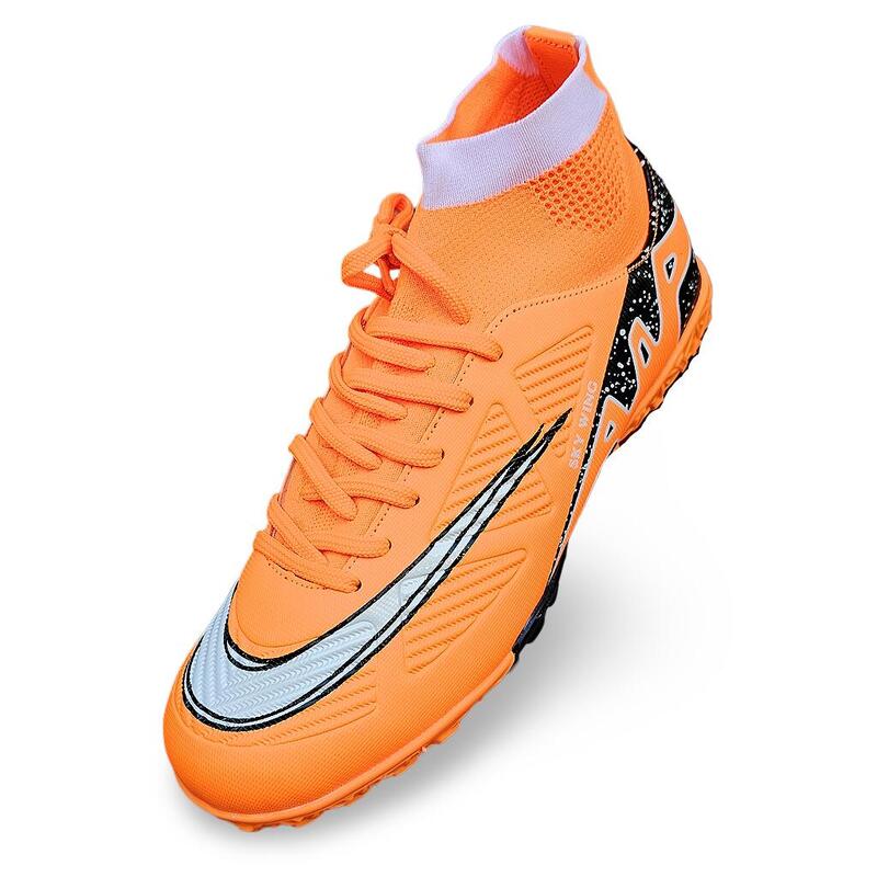 Ghete de fotbal Sky Wing 9838 cu glezna cusute pentru sintetic portocaliu 42