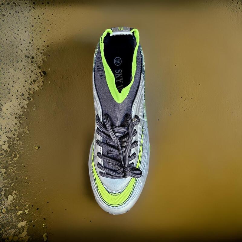 Ghete fotbal Sky Wing 9838, cu glezna cusute pentru teren sintetic argintiu 44