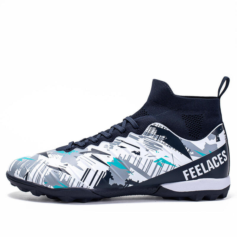 Ghete de fotbal MBrands, 8.4 cu glezna pentru teren sintetic, culoare alb 36