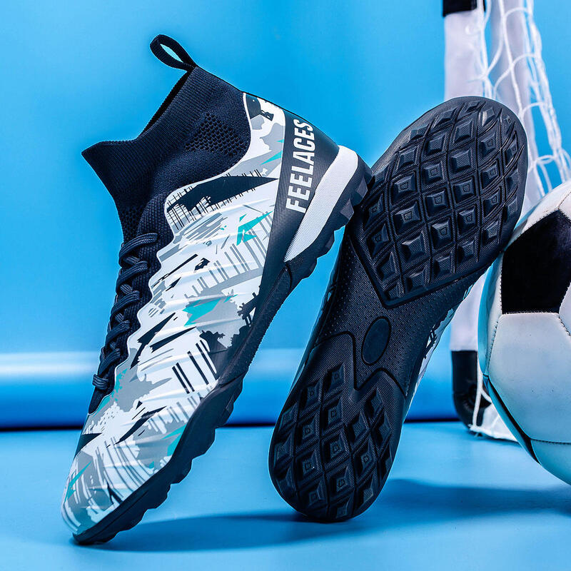 Ghete de fotbal MBrands, 8.4 cu glezna pentru teren sintetic, culoare alb 36