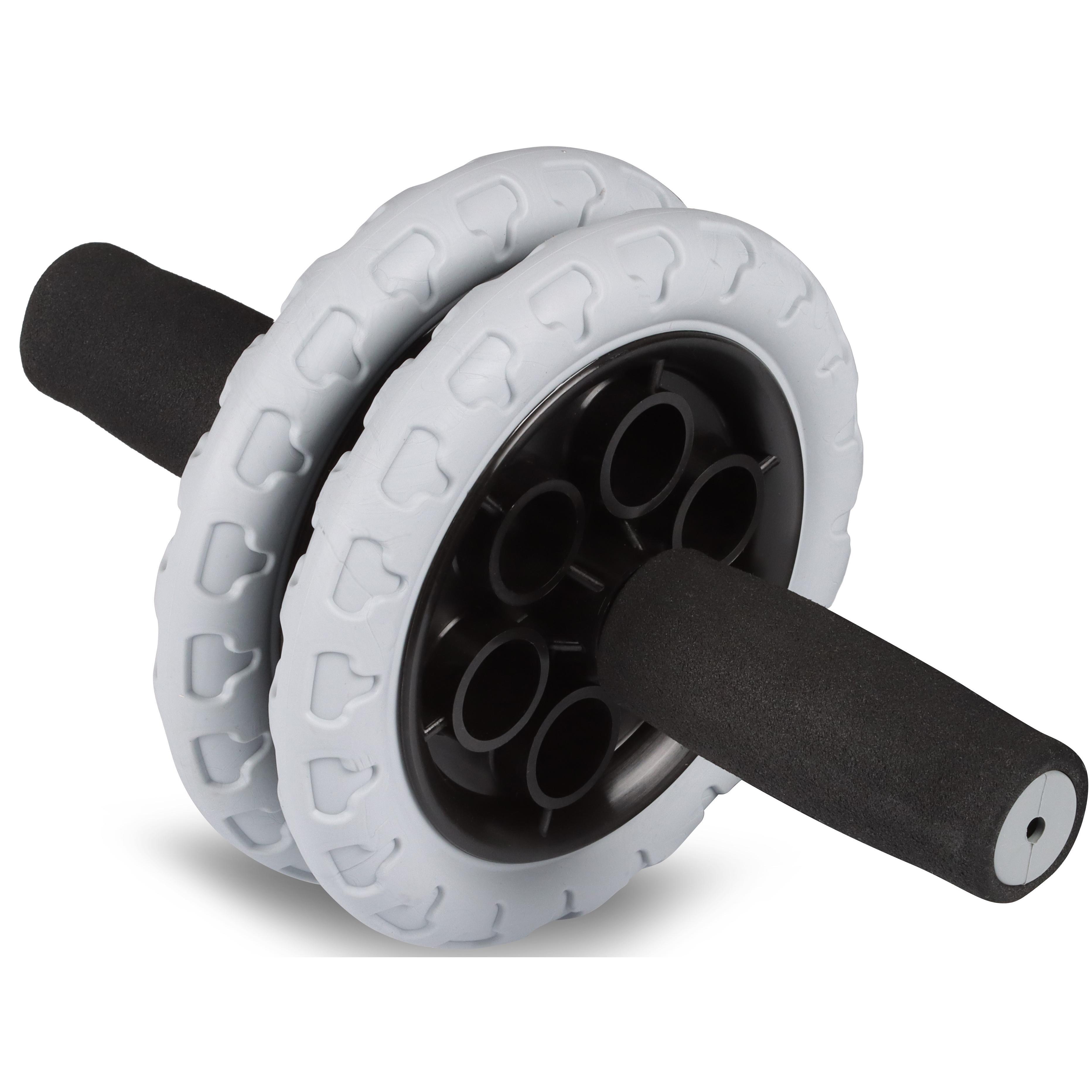 Roda abdominal dupla reforçada com alças de neoprene indigo preto-cinza